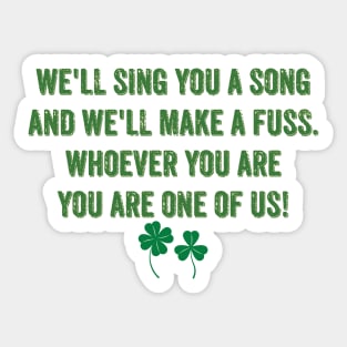 If You're Irish Come Into The Parlor Song Lyric Sticker